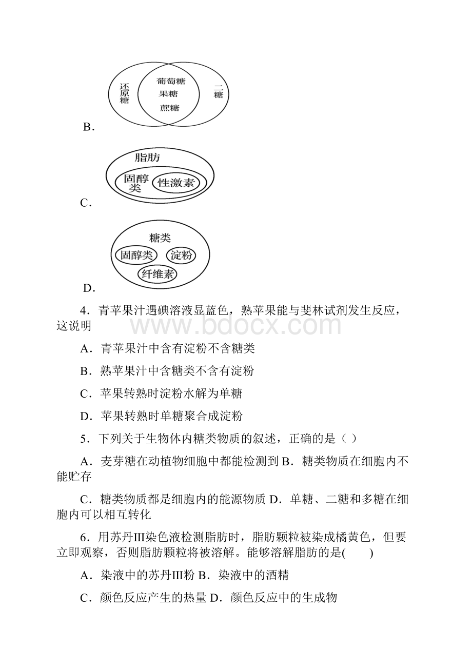 江苏省最新高一苏教版必修1生物课时练习221生物大分子的基本骨架.docx_第2页