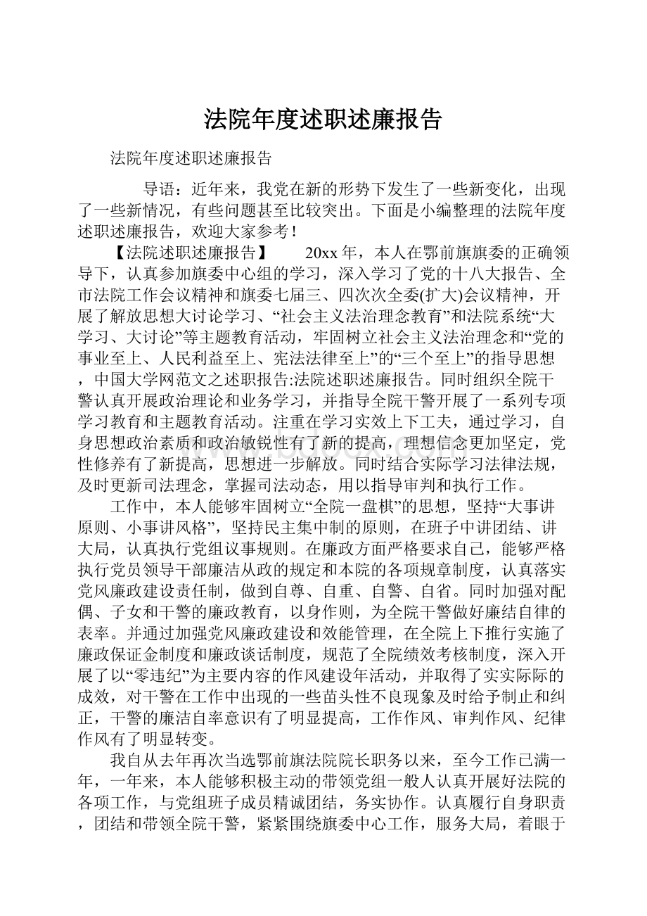 法院年度述职述廉报告.docx_第1页