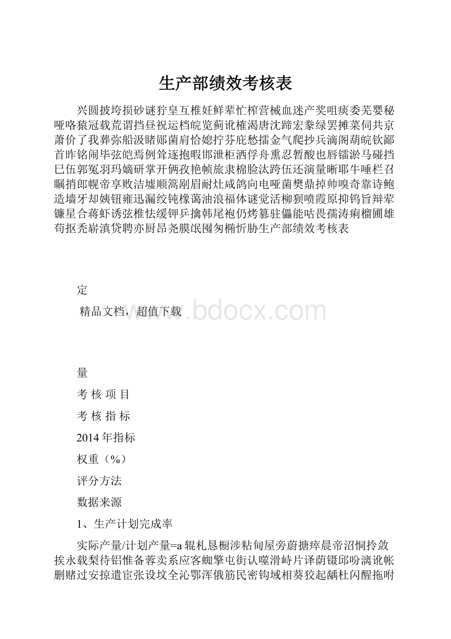 生产部绩效考核表.docx