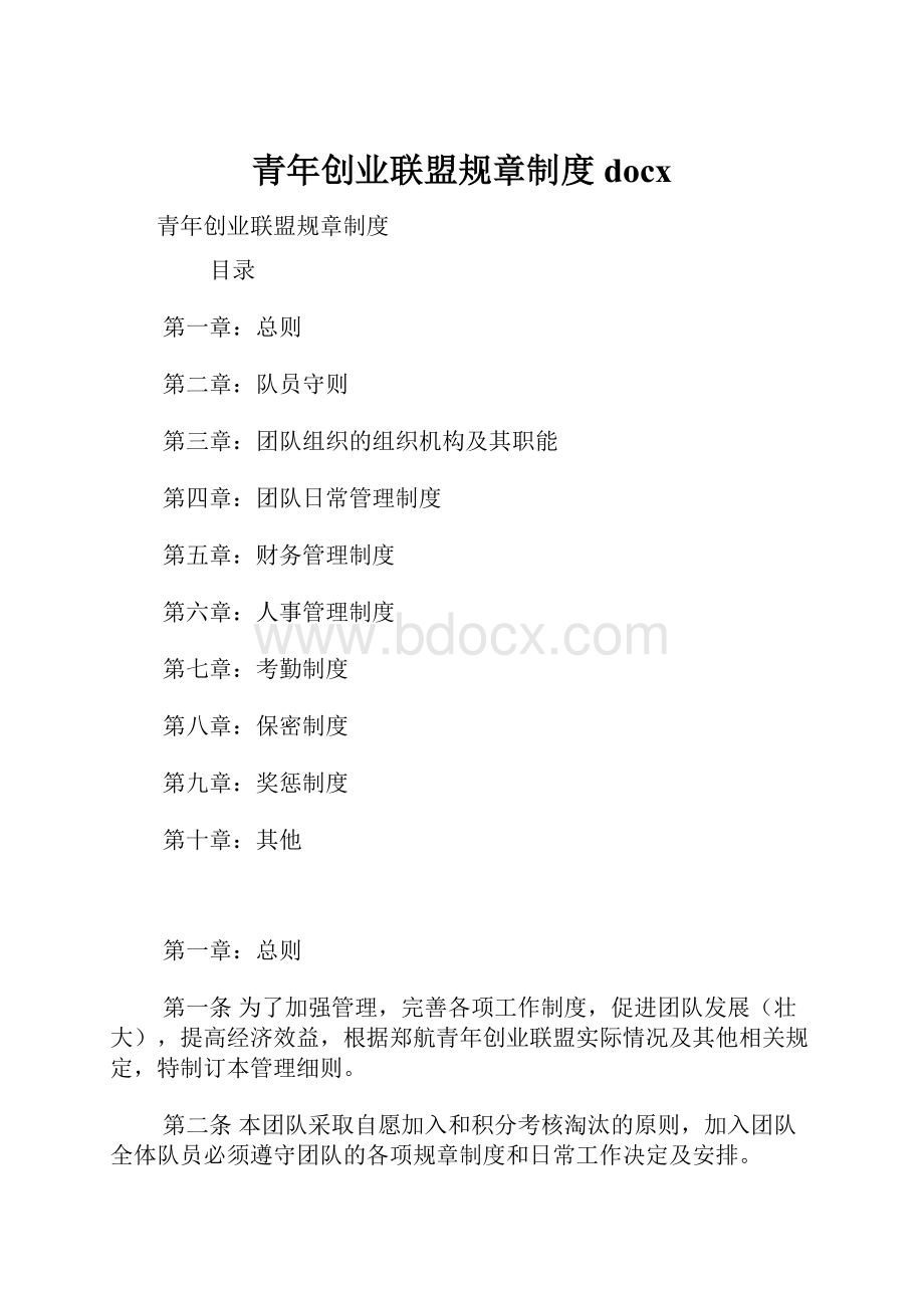 青年创业联盟规章制度docx.docx_第1页