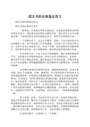 团支书的自我鉴定范文.docx