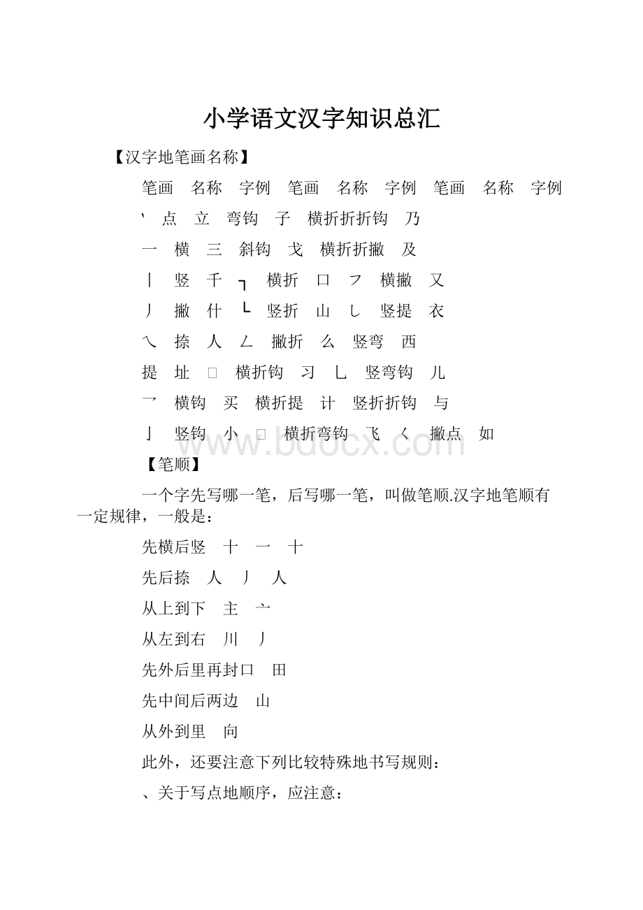 小学语文汉字知识总汇.docx