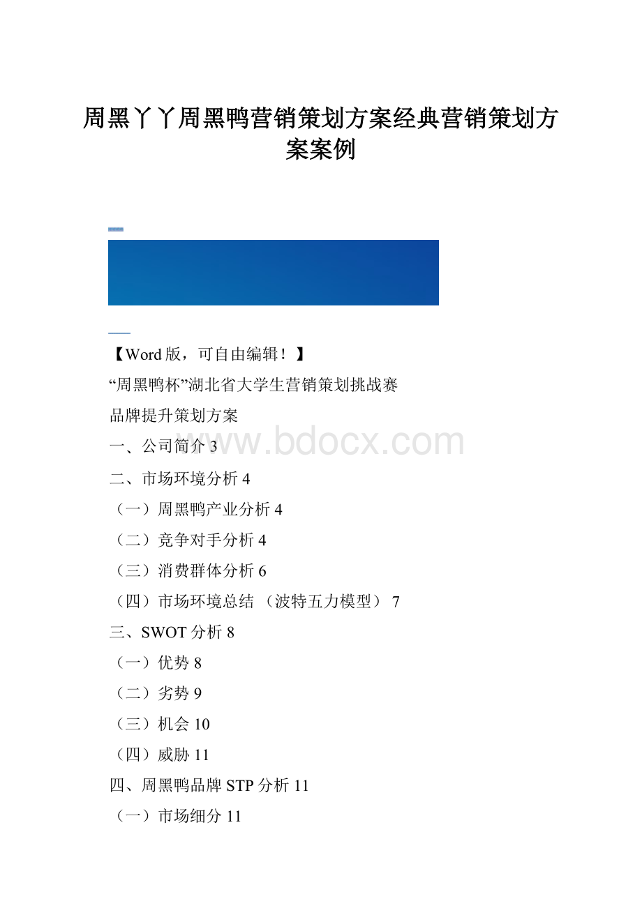 周黑丫丫周黑鸭营销策划方案经典营销策划方案案例.docx