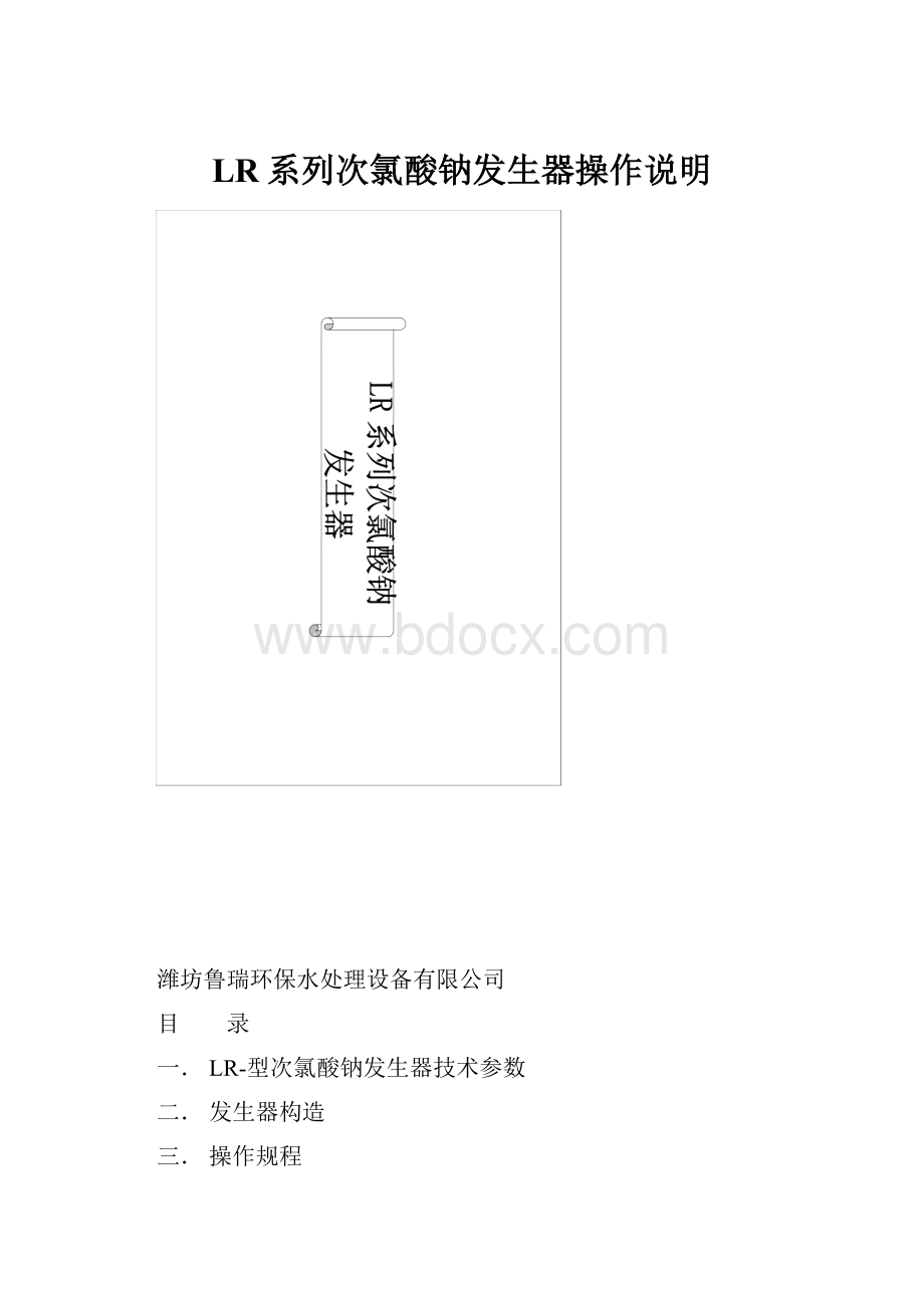 LR系列次氯酸钠发生器操作说明.docx_第1页