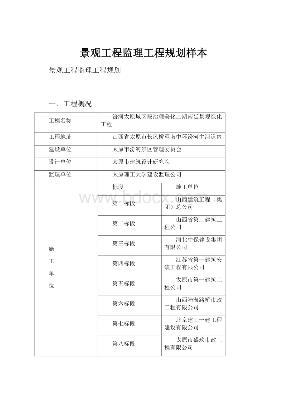 景观工程监理工程规划样本.docx_第1页