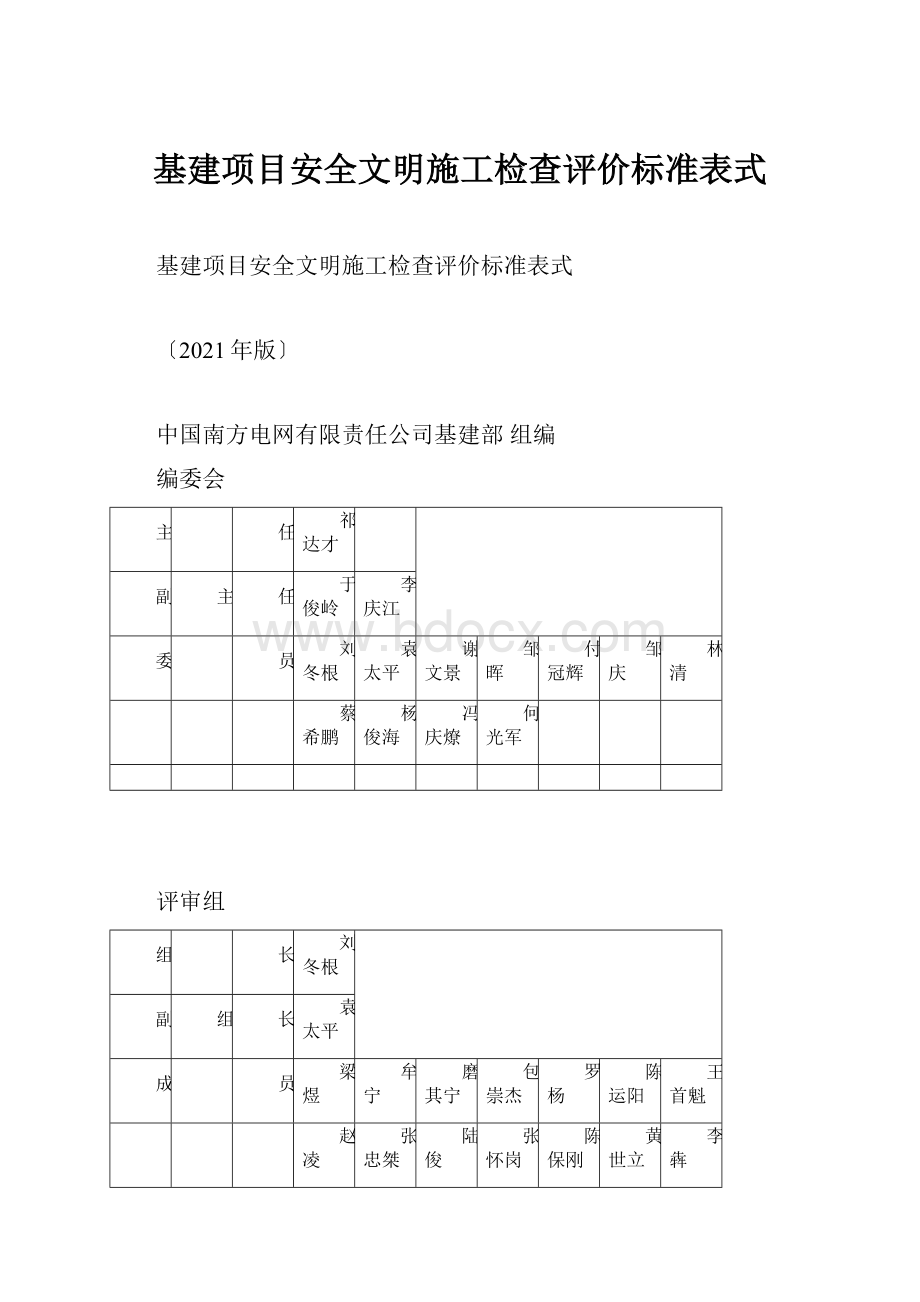 基建项目安全文明施工检查评价标准表式.docx