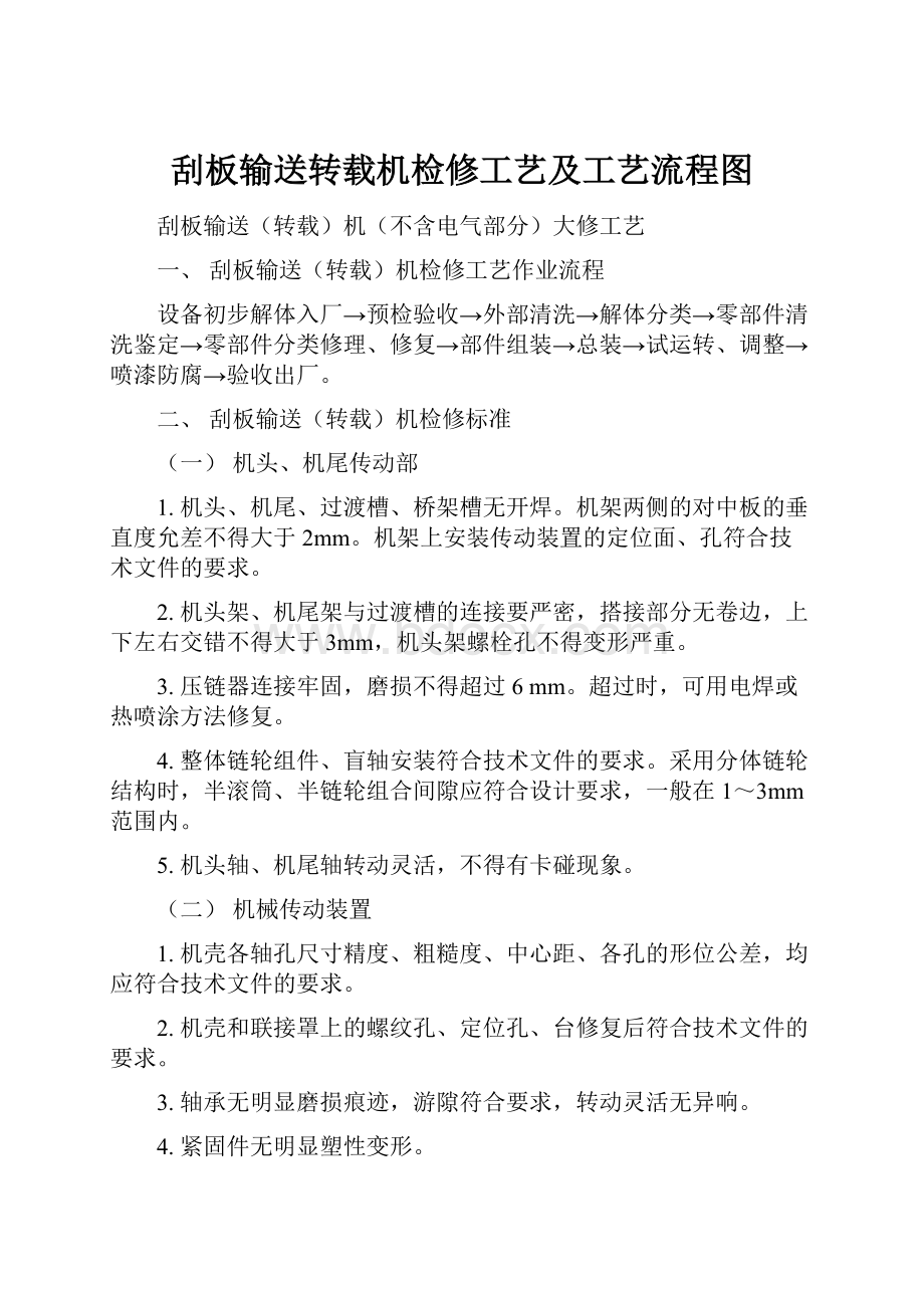 刮板输送转载机检修工艺及工艺流程图.docx_第1页