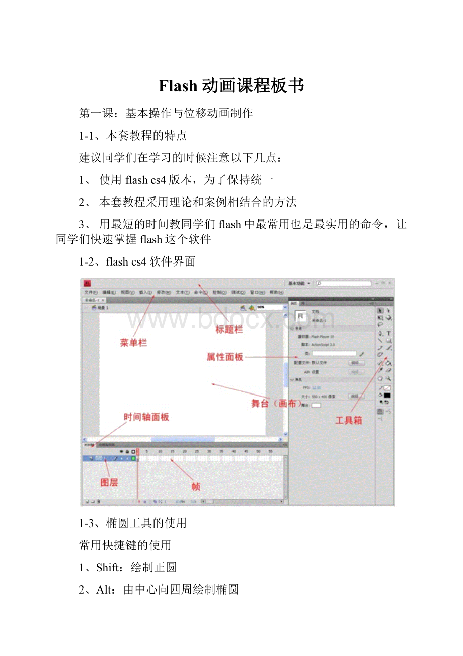 Flash动画课程板书.docx_第1页