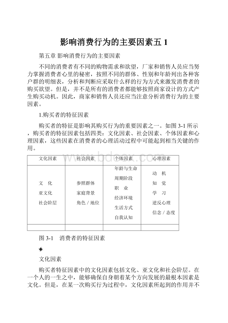 影响消费行为的主要因素五1.docx