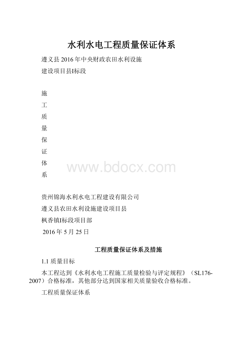 水利水电工程质量保证体系.docx