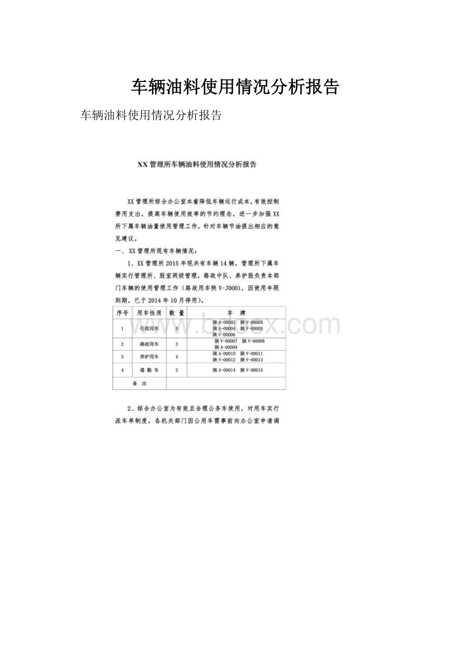 车辆油料使用情况分析报告.docx_第1页