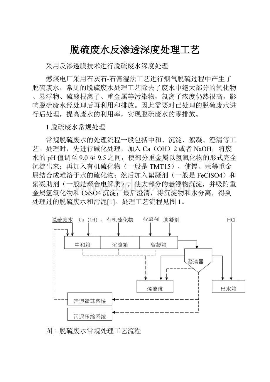 脱硫废水反渗透深度处理工艺.docx