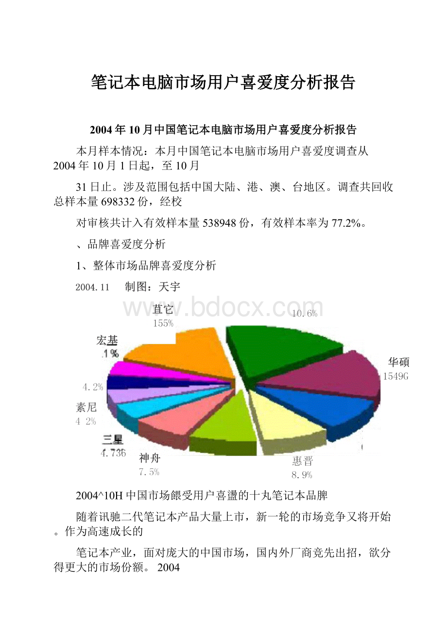 笔记本电脑市场用户喜爱度分析报告.docx