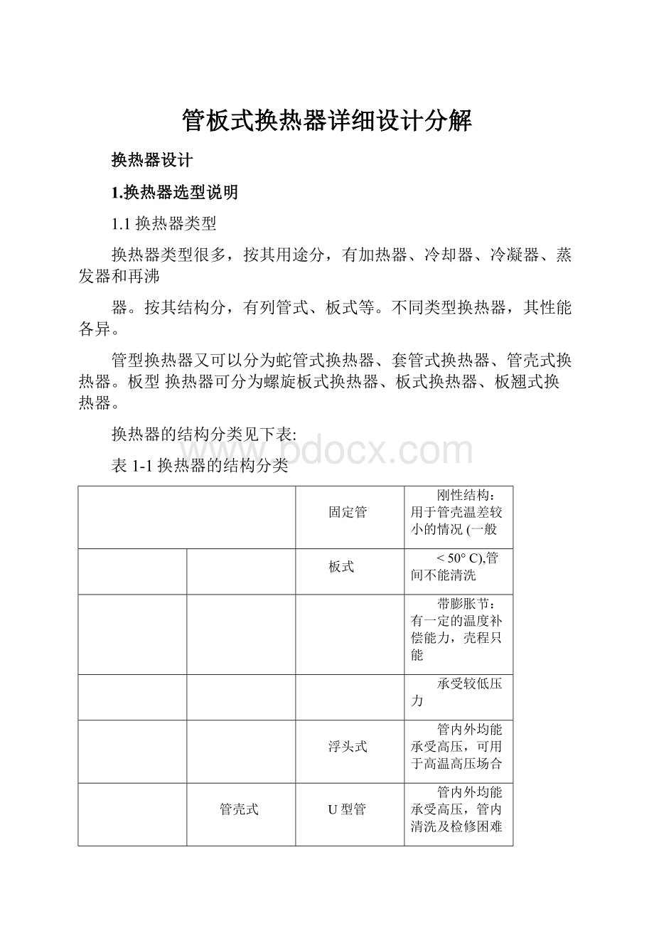 管板式换热器详细设计分解.docx