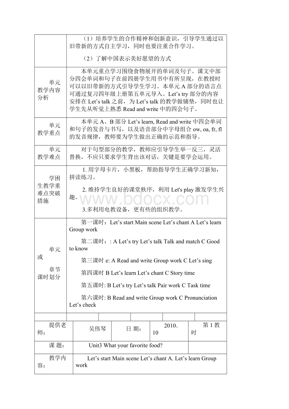 Unit 3Whats Your Favourite Food教案及反思.docx_第2页