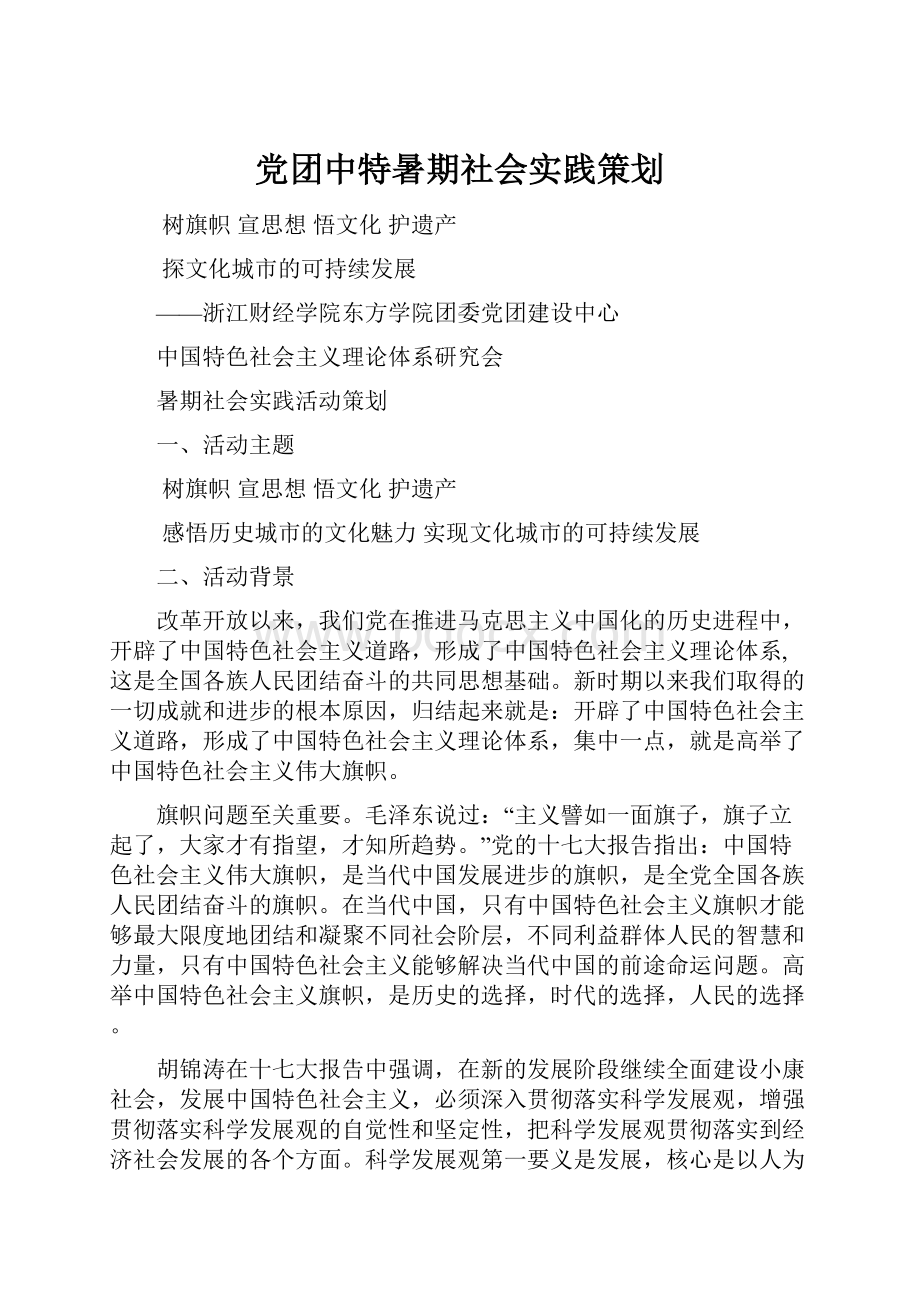 党团中特暑期社会实践策划.docx_第1页