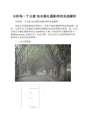 分析每一个元素 知名婚礼摄影师的实战解析.docx