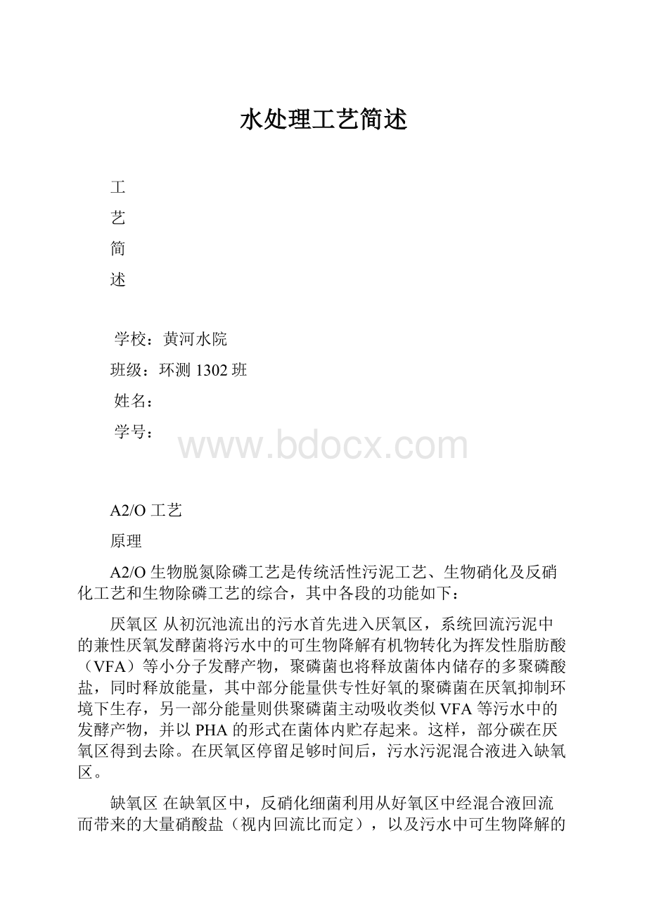 水处理工艺简述.docx