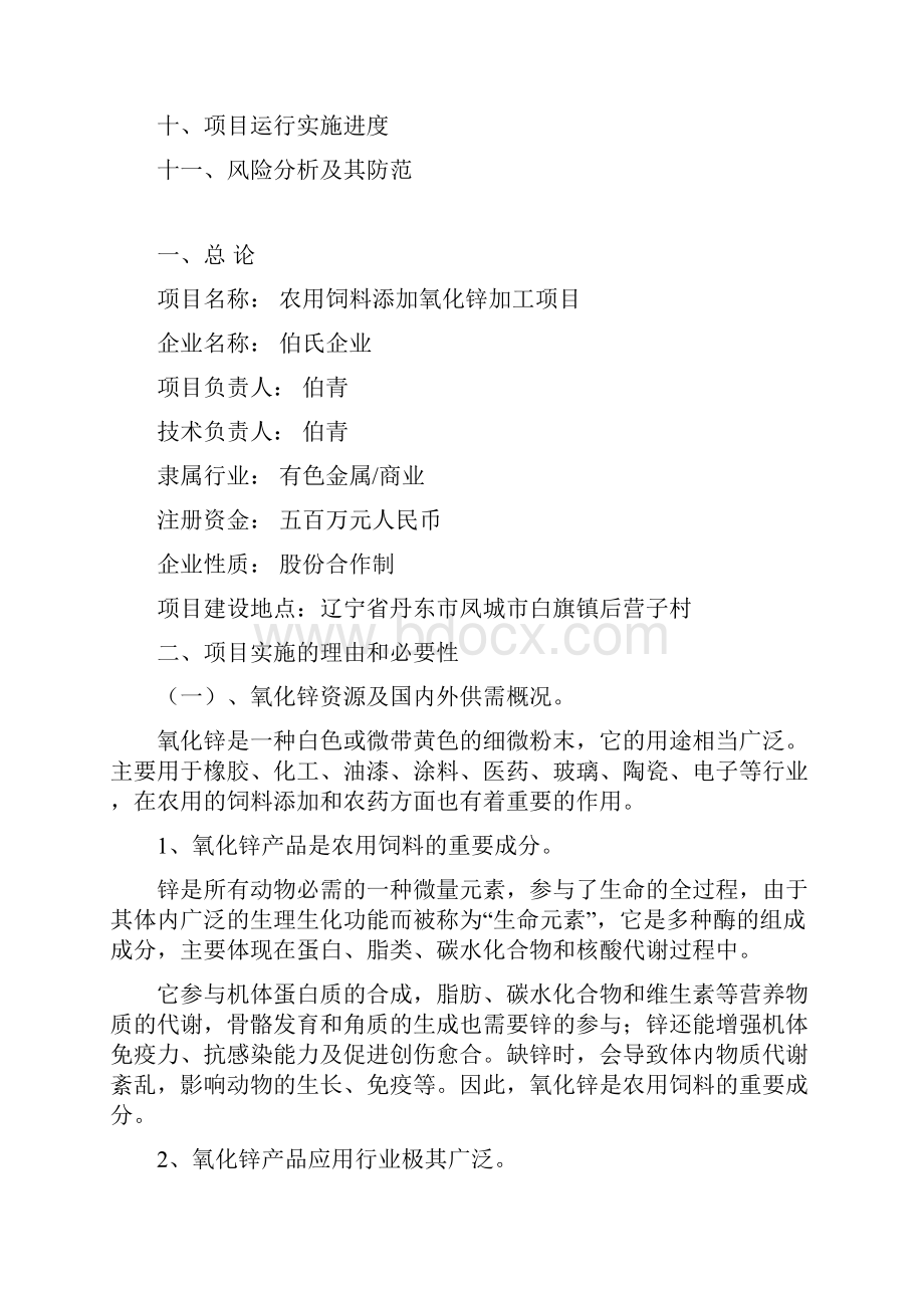 氧化锌项目建议书农发行.docx_第2页