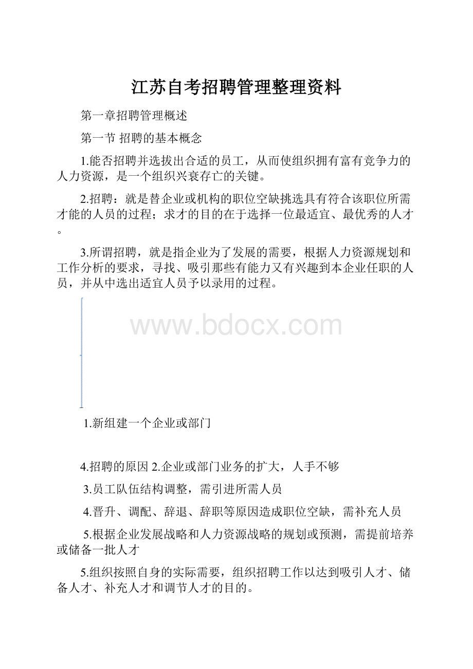 江苏自考招聘管理整理资料.docx