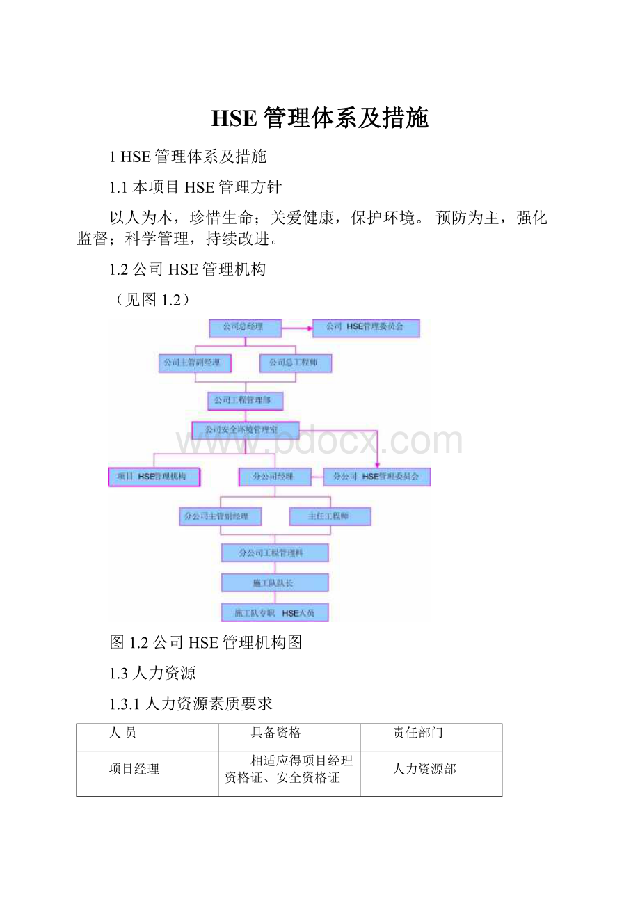 HSE管理体系及措施.docx