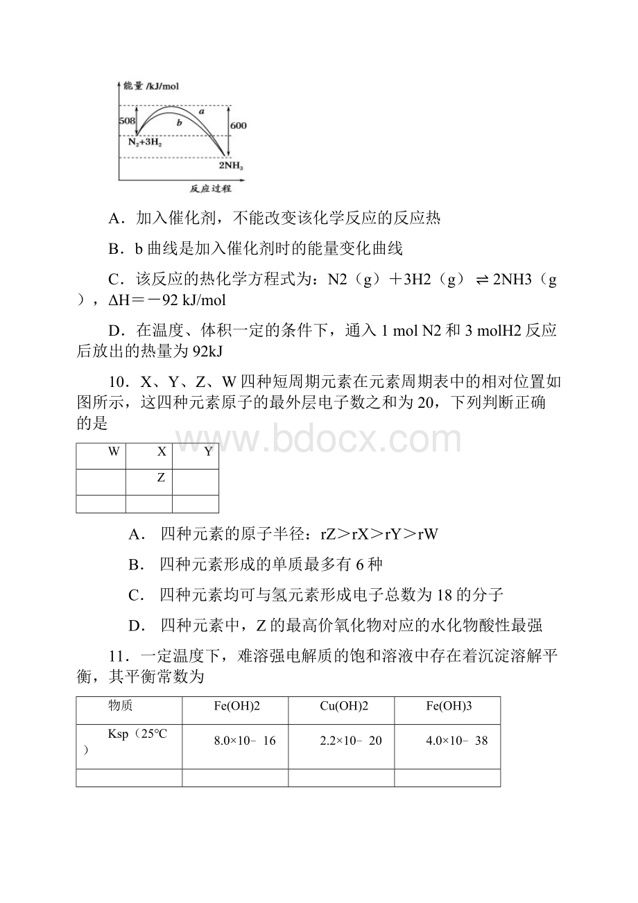 高三理综化学部分教学质量监测二试题.docx_第2页