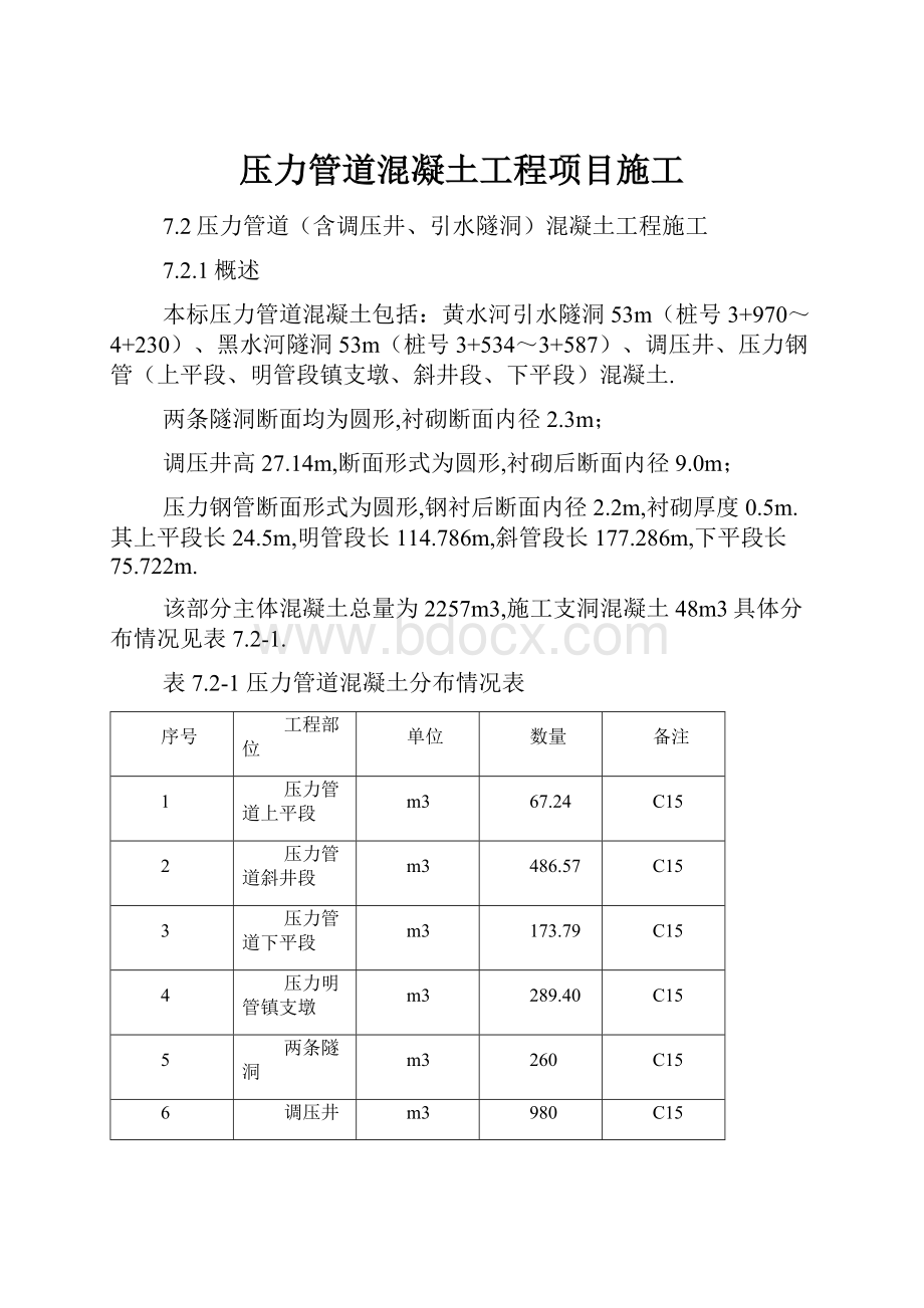 压力管道混凝土工程项目施工.docx_第1页