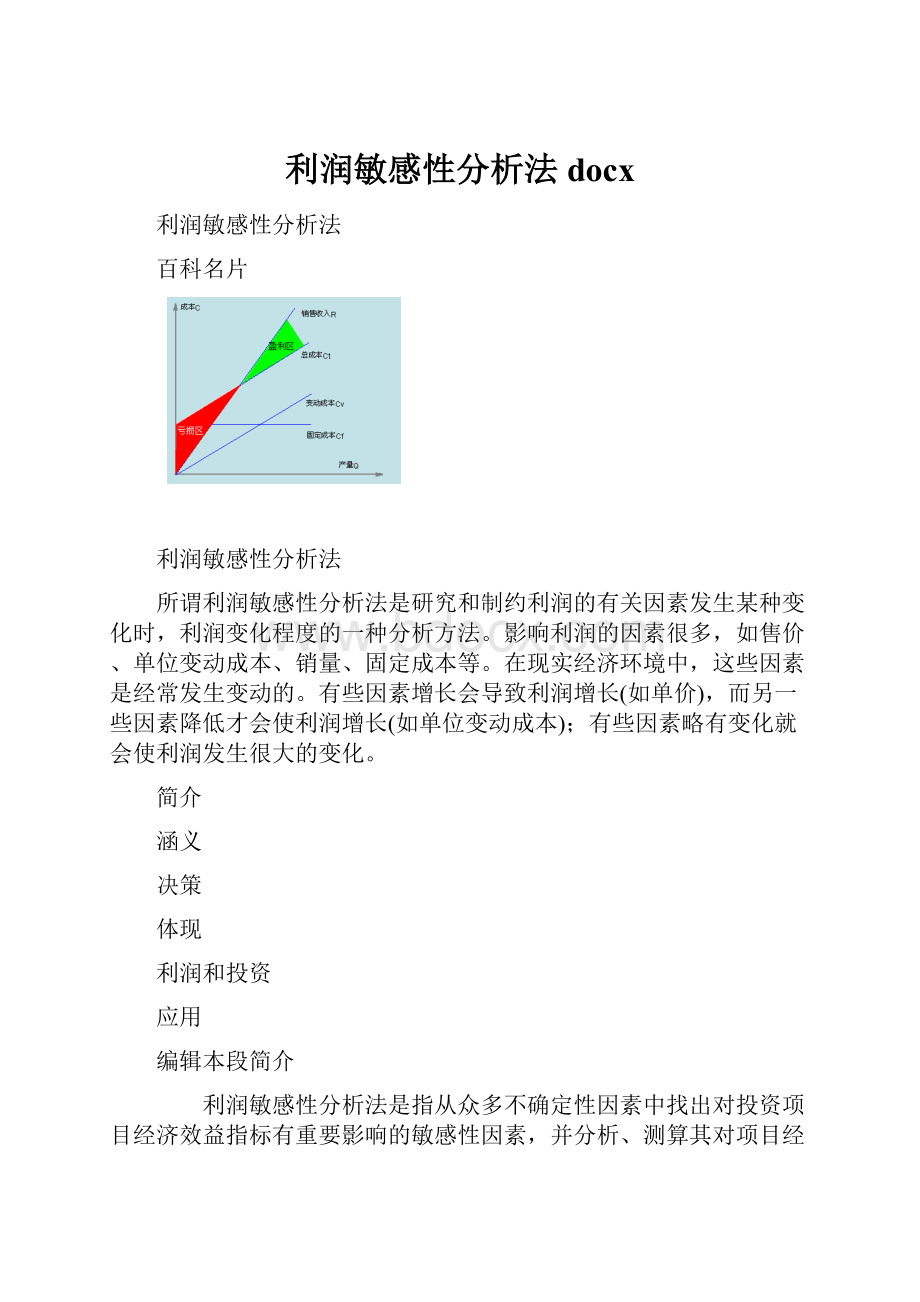 利润敏感性分析法docx.docx_第1页