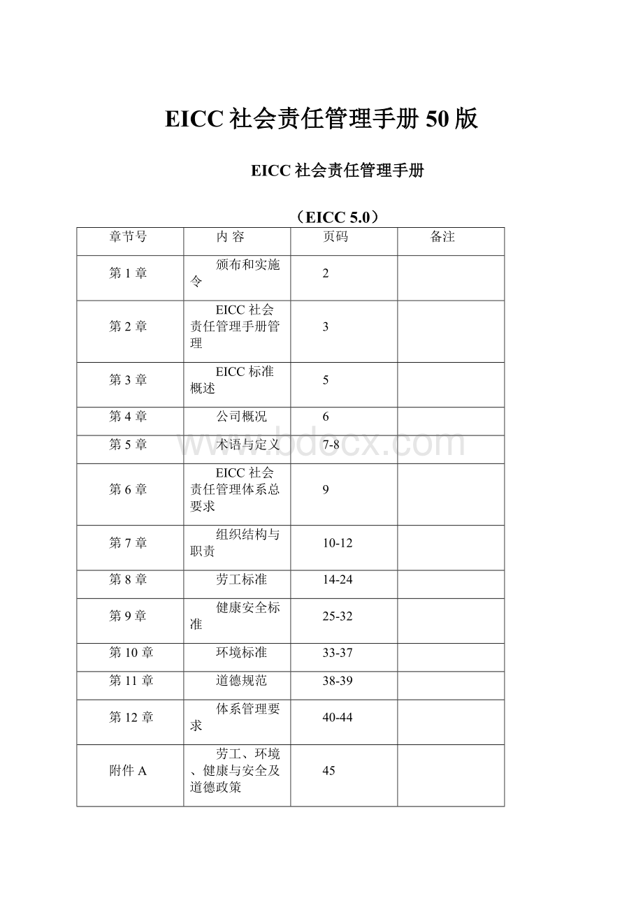 EICC社会责任管理手册50版.docx