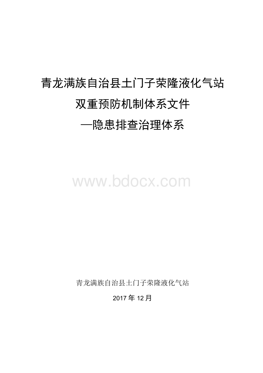 荣隆液化气站双重预防机制体系文件——隐患排查治理体系.docx