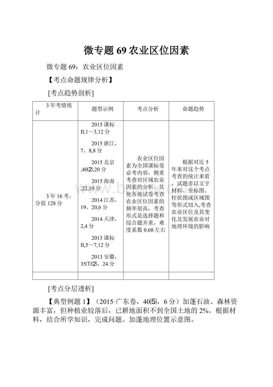 微专题69农业区位因素.docx_第1页