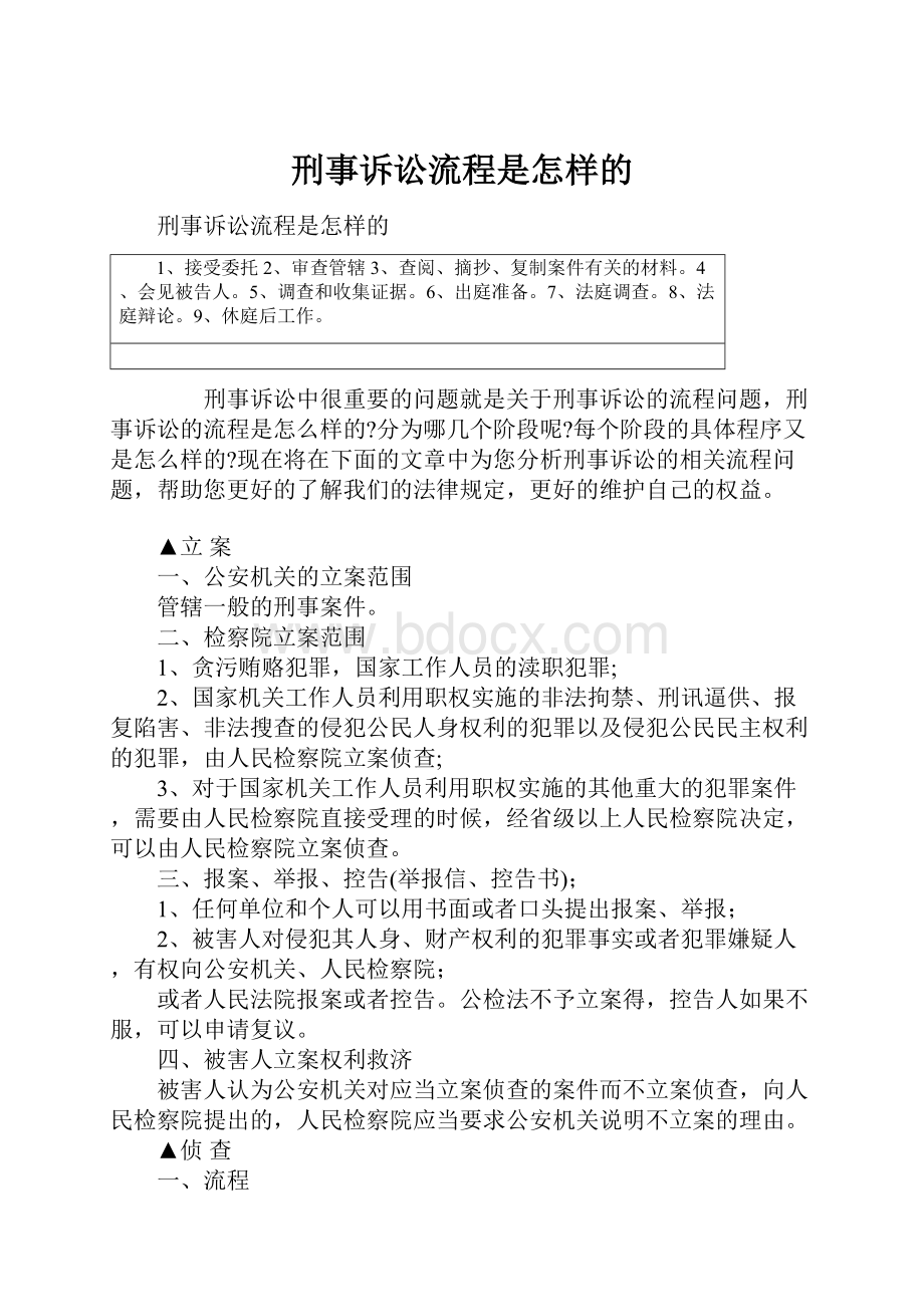 刑事诉讼流程是怎样的.docx