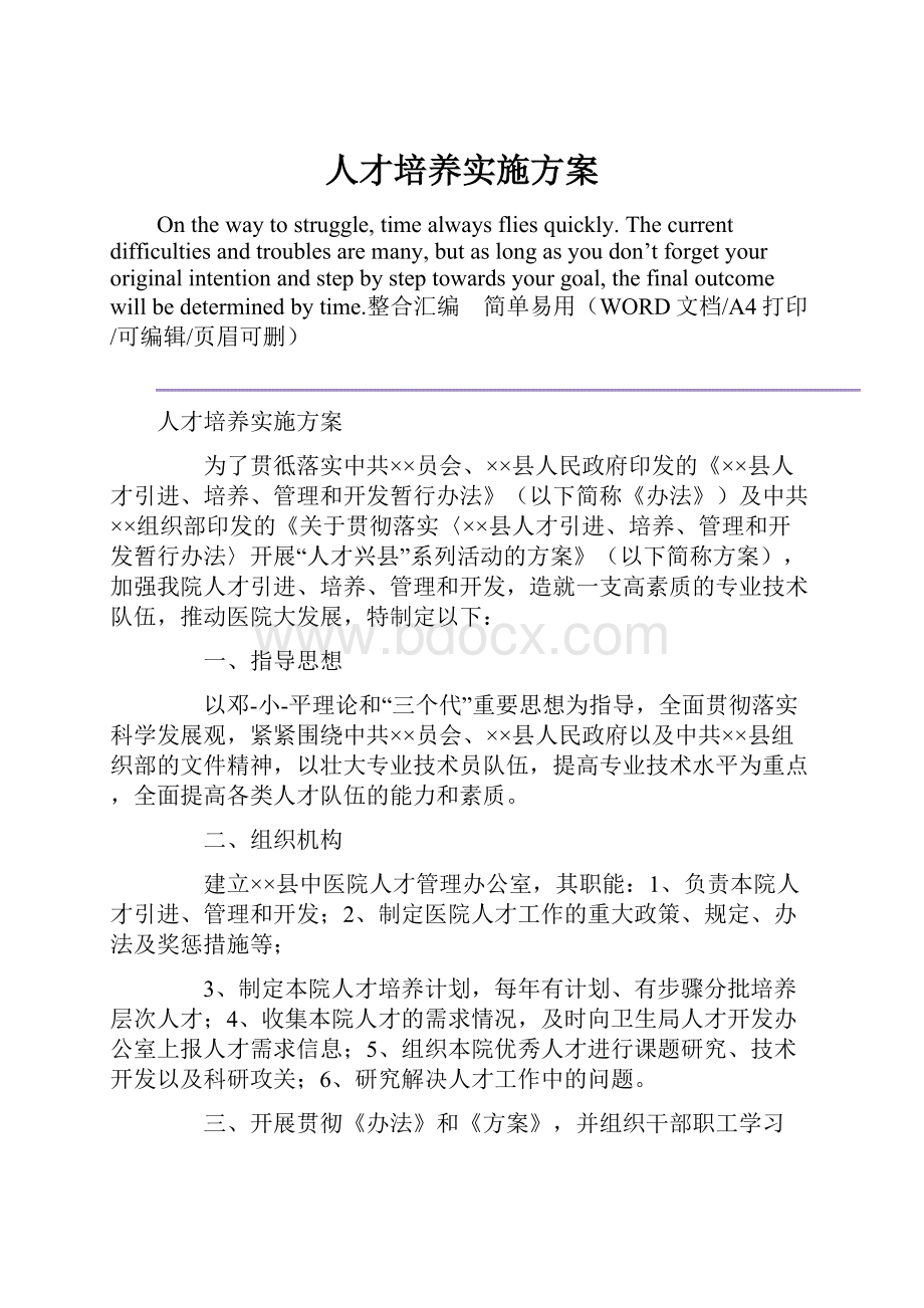 人才培养实施方案.docx