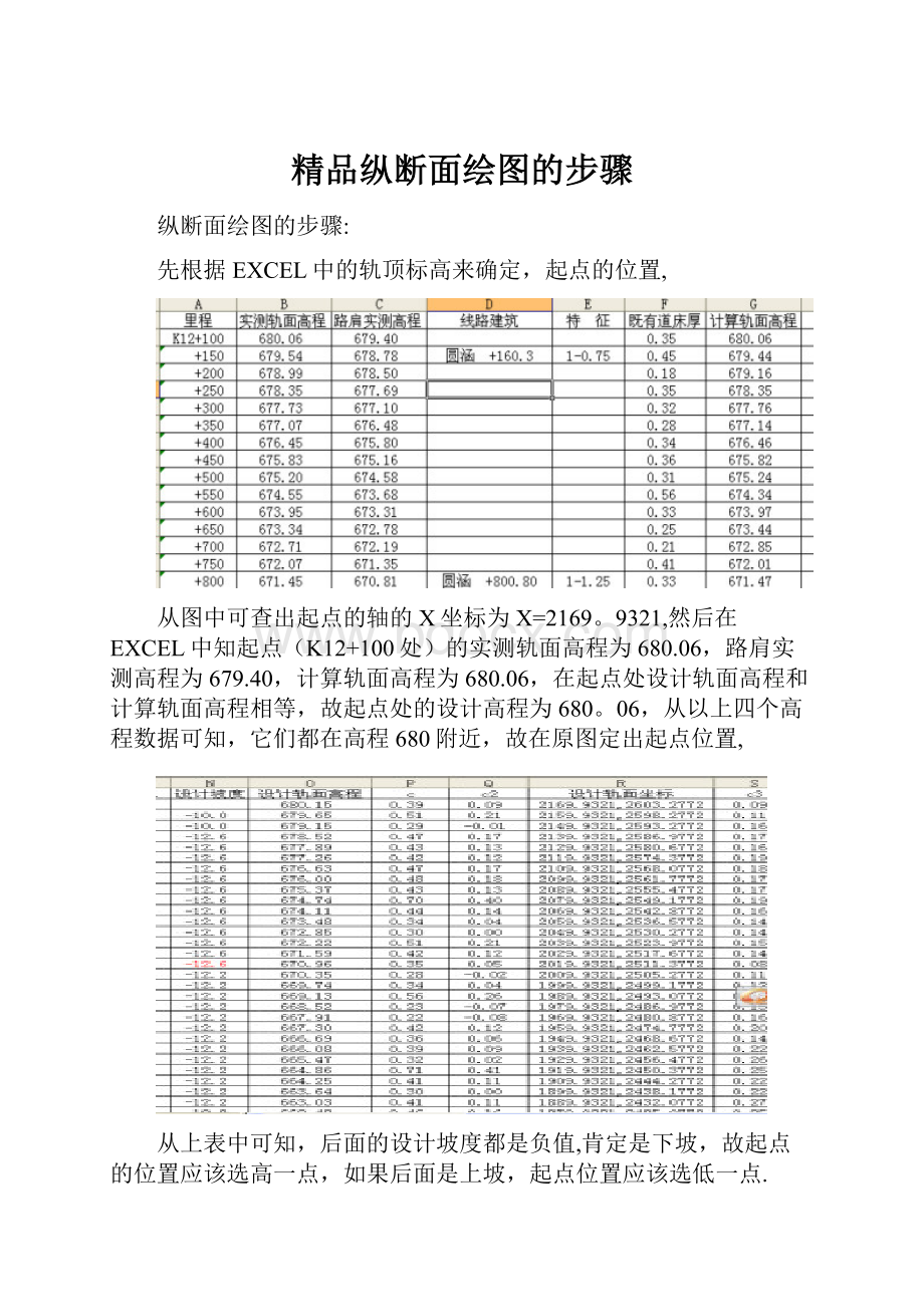 精品纵断面绘图的步骤.docx