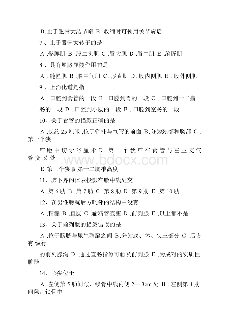 人体解剖学题库.docx_第2页