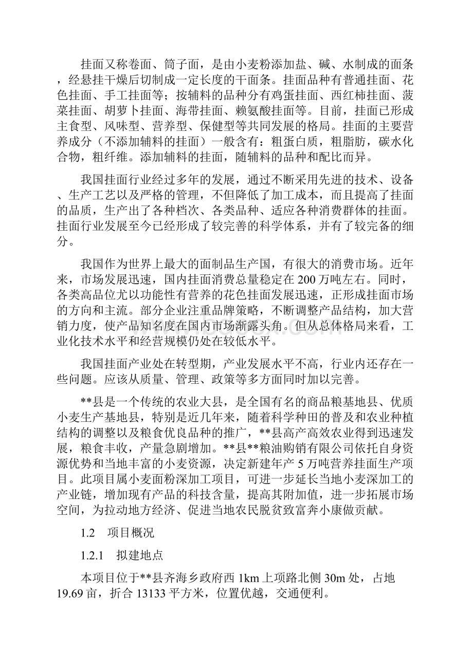 年产5万吨营养挂面项目可行性研究报告.docx_第3页