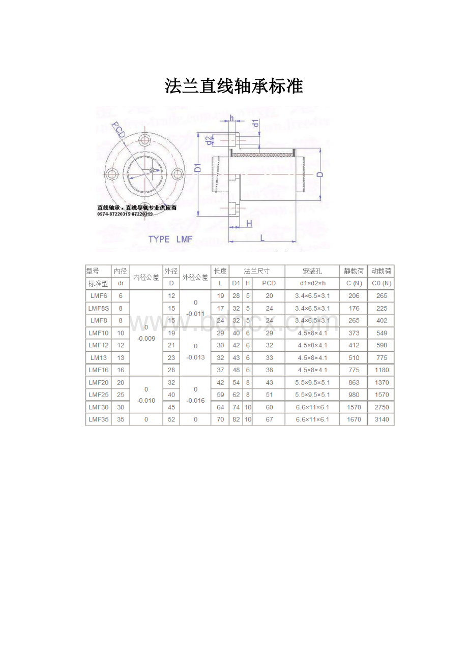 法兰直线轴承标准.docx