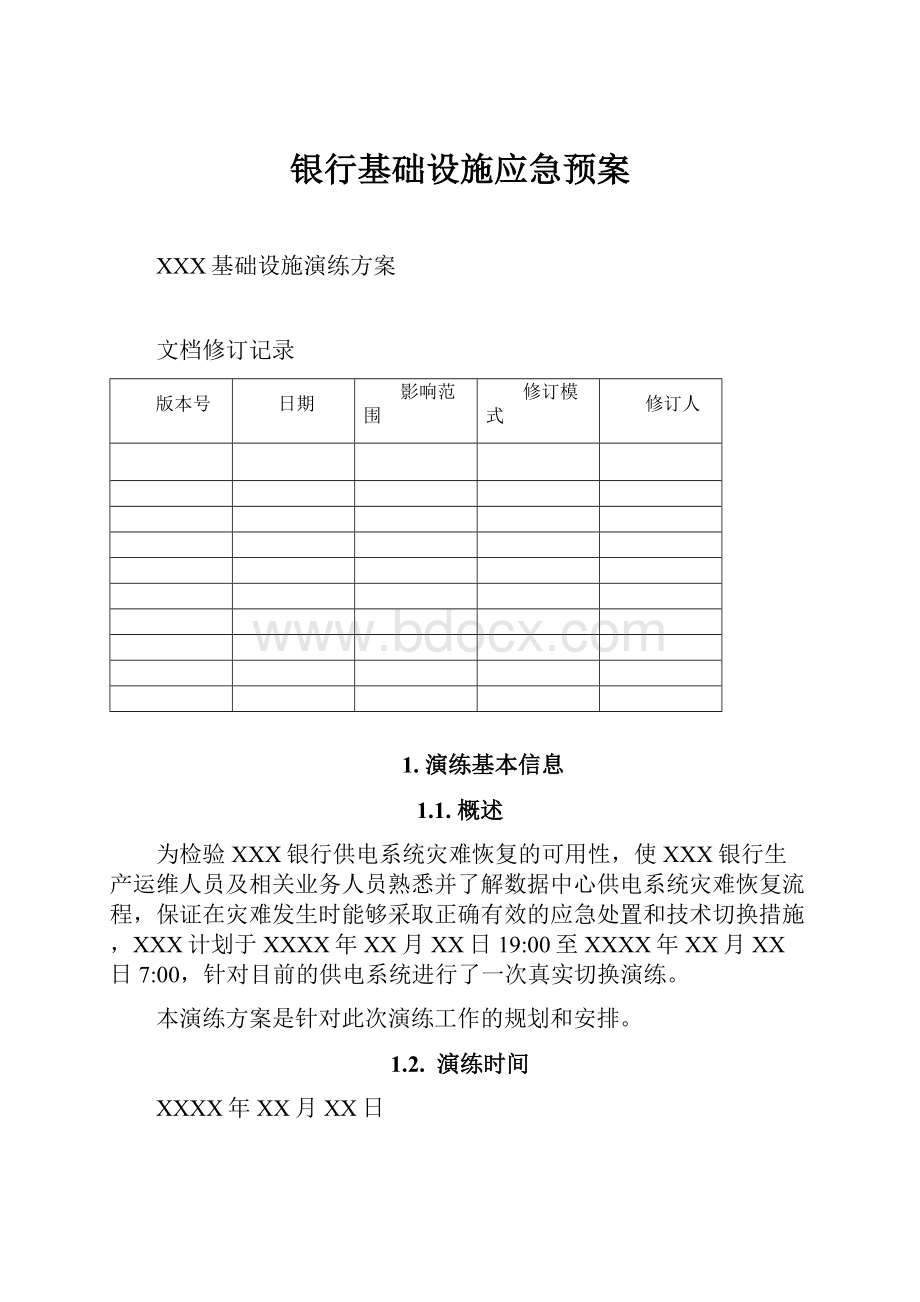 银行基础设施应急预案.docx_第1页