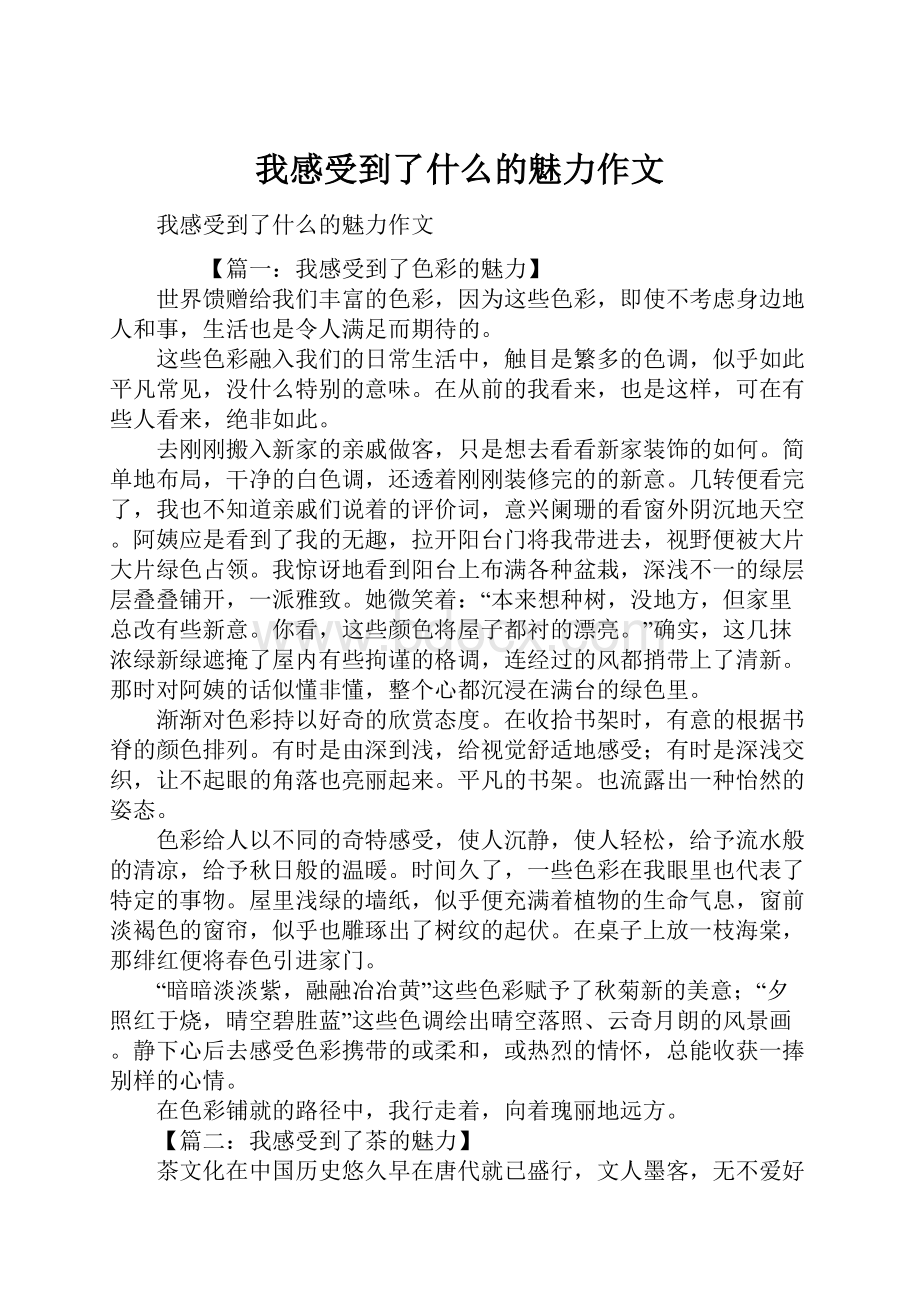 我感受到了什么的魅力作文.docx