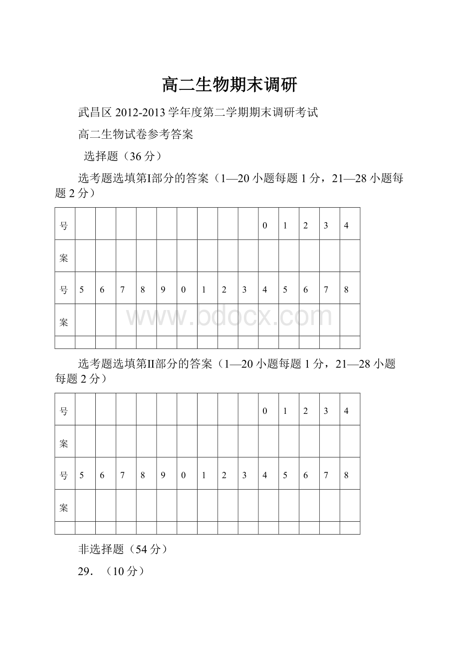 高二生物期末调研.docx