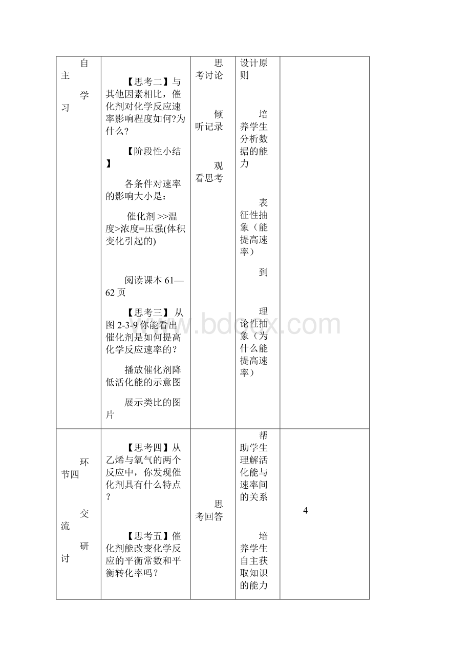 高中化学课堂实录催化剂对反应速率的影响教学设计学情分析教材分析课后反思.docx_第3页