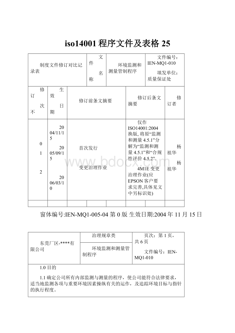 iso14001程序文件及表格25.docx