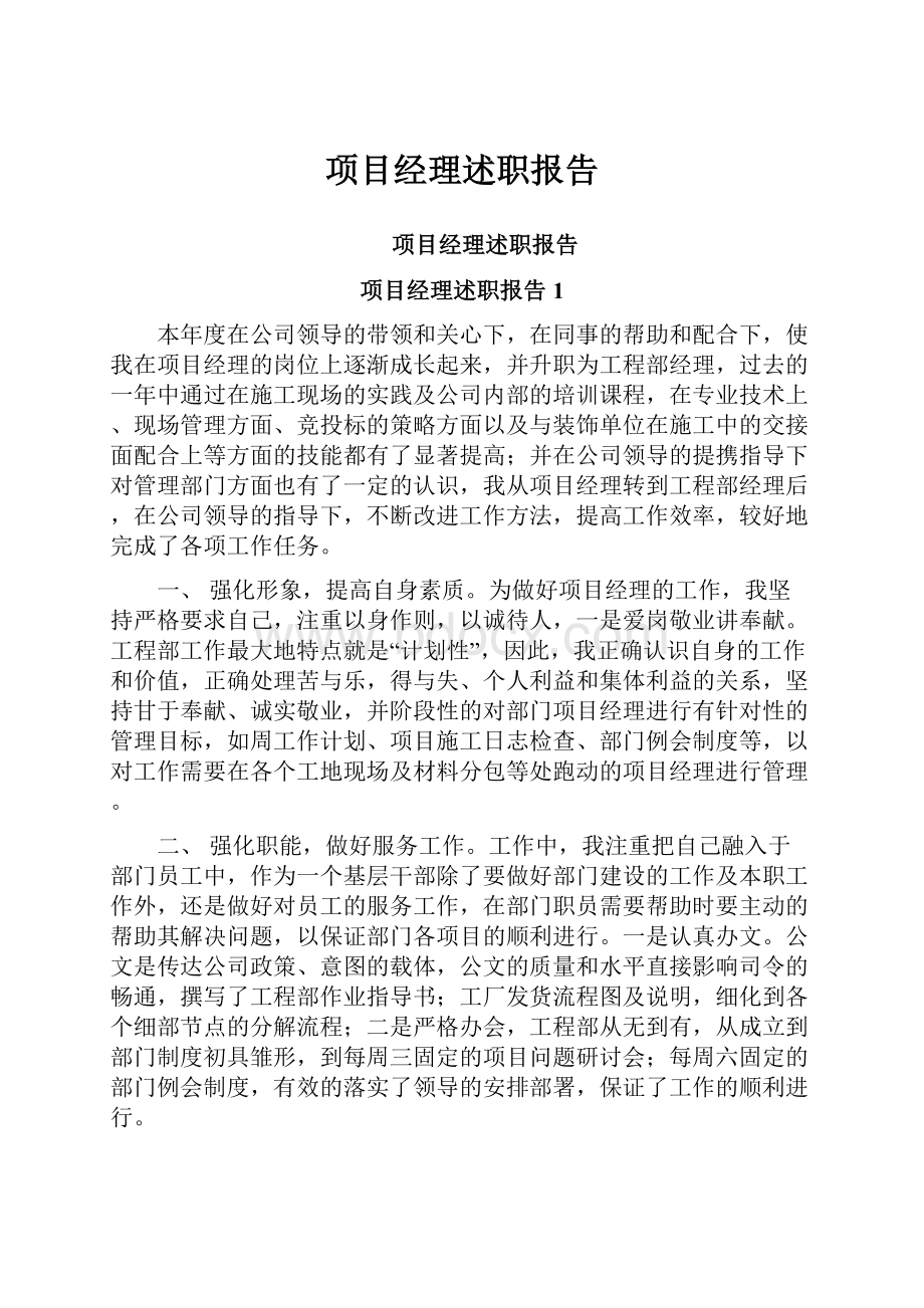 项目经理述职报告.docx