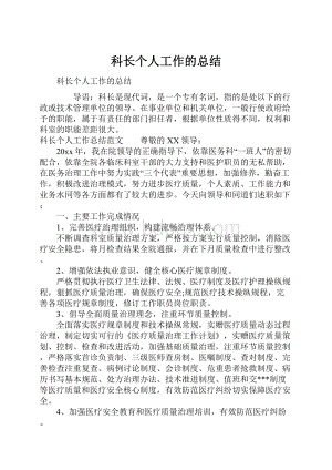 科长个人工作的总结.docx