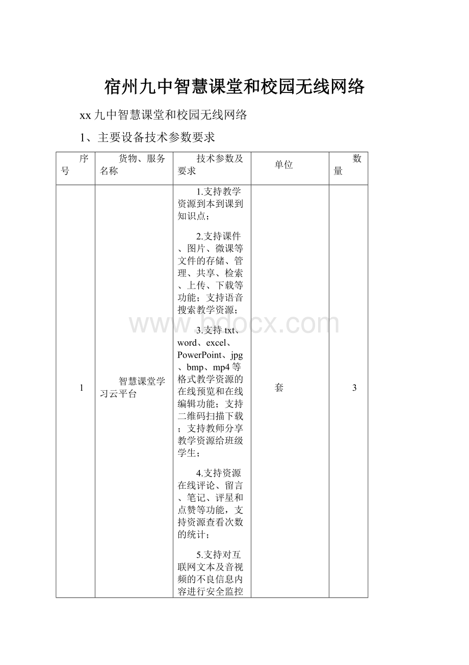 宿州九中智慧课堂和校园无线网络.docx