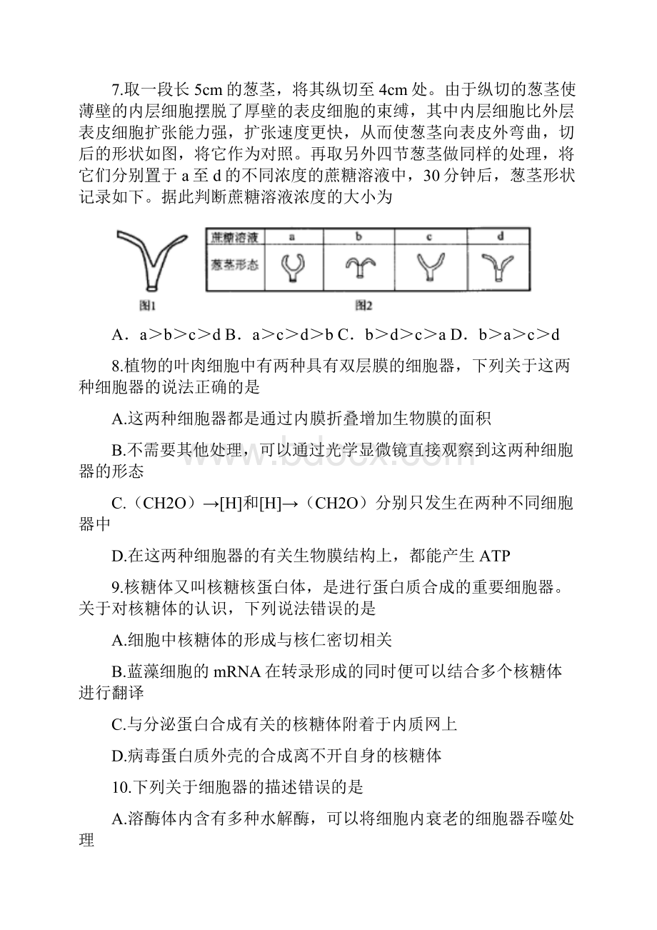 河北省衡水中学高三上学期第二次调研考试生物试题精选doc.docx_第3页