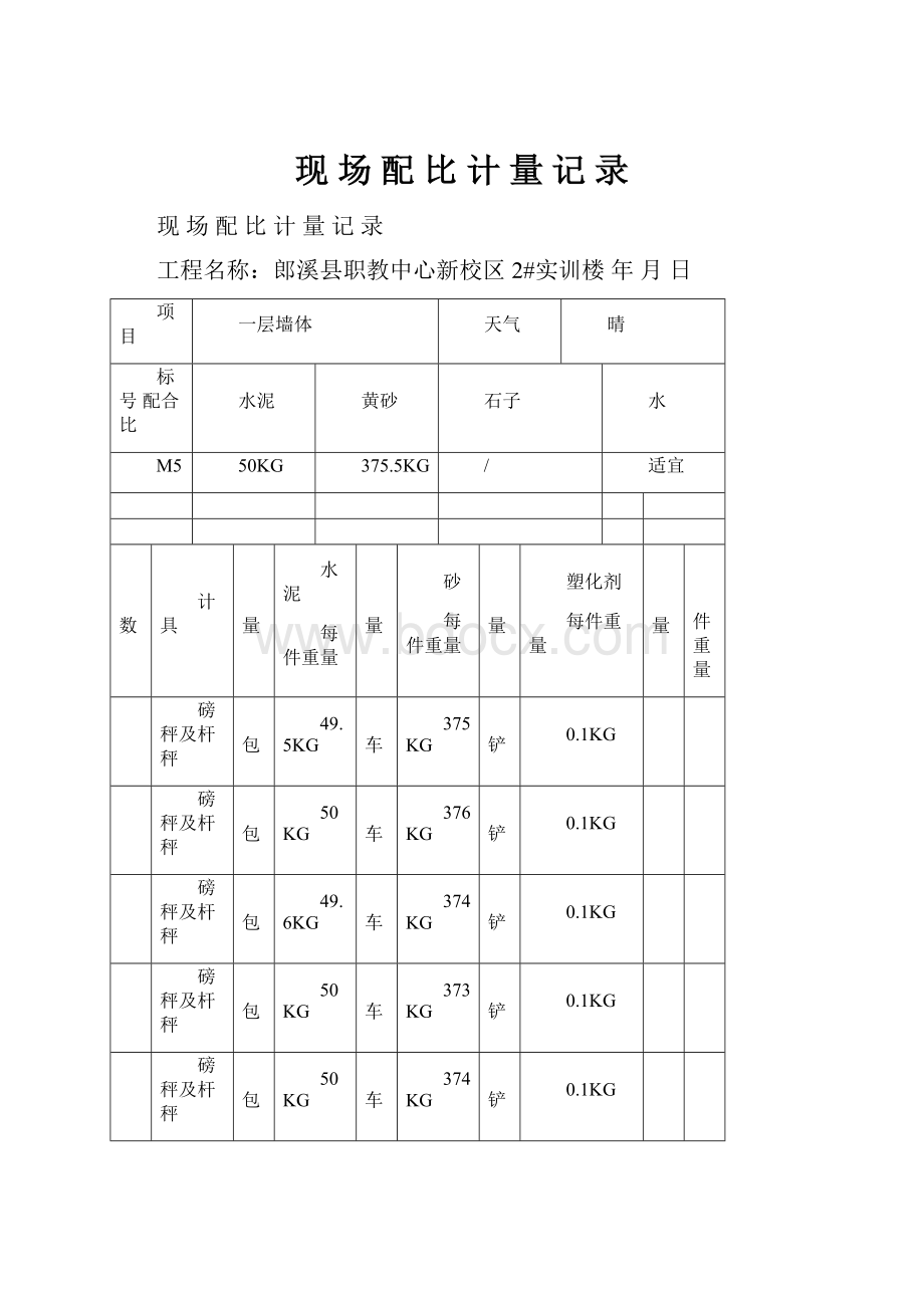 现 场 配 比 计 量 记 录.docx