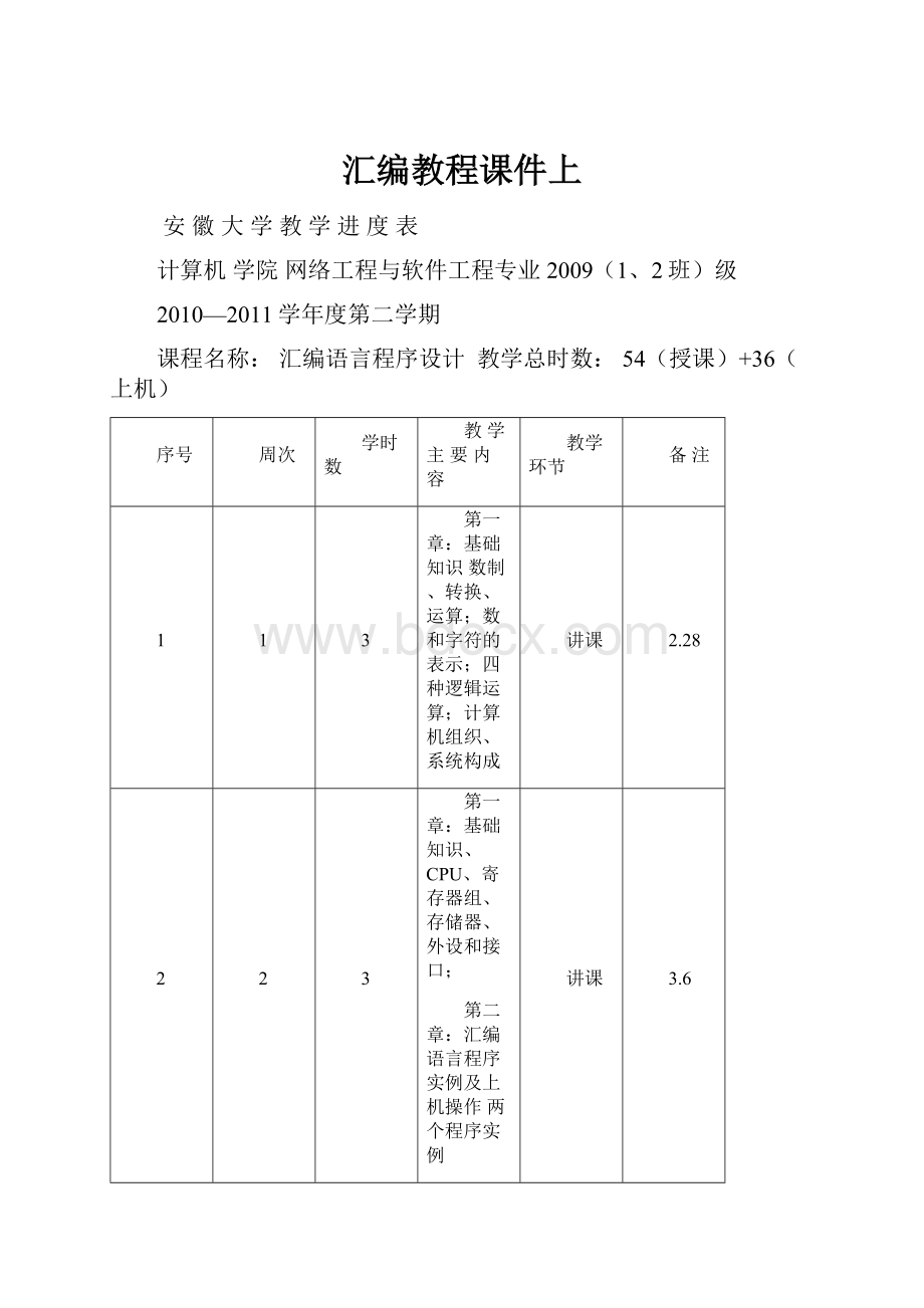 汇编教程课件上.docx