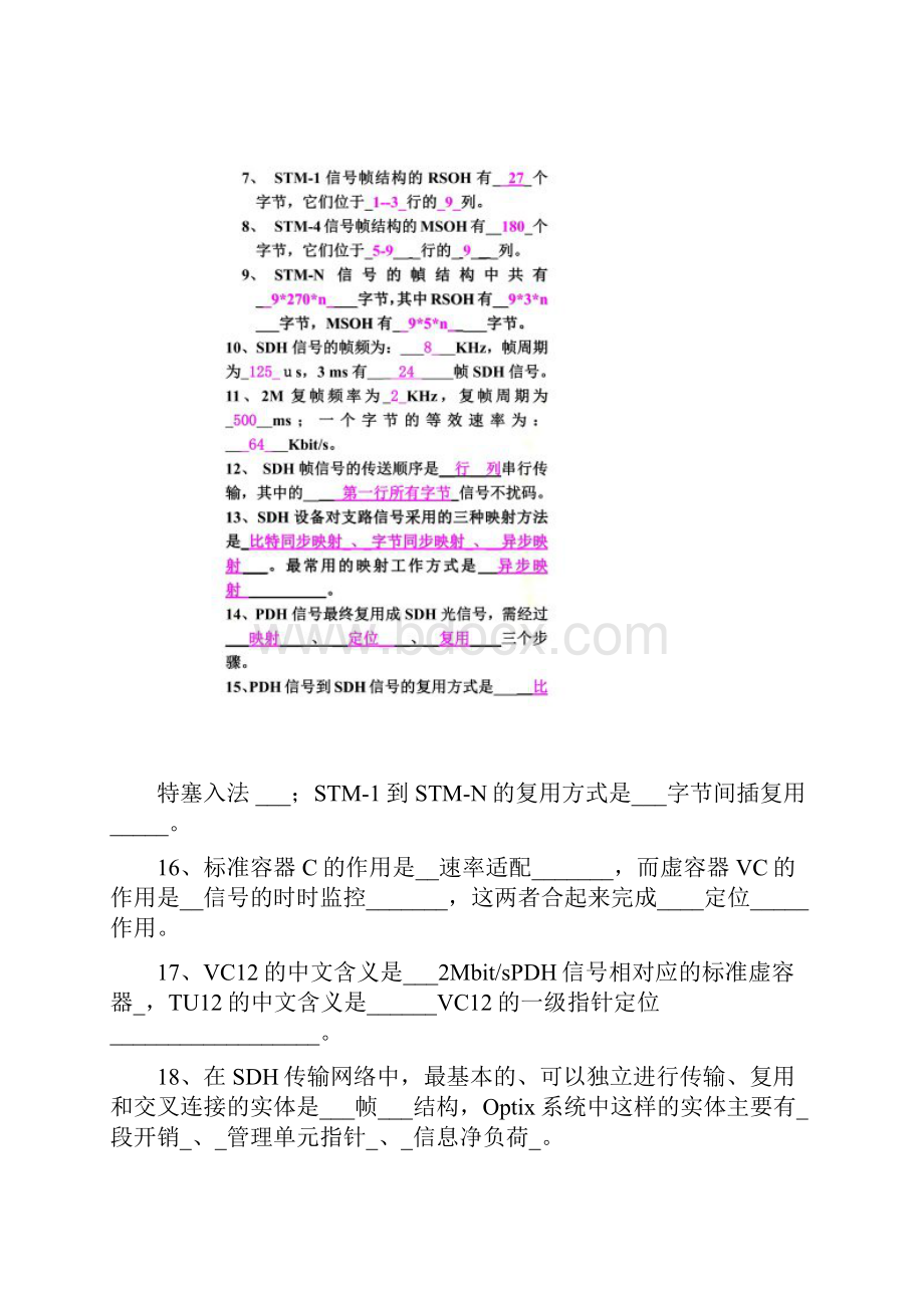 SDH传输原理考试试题及答案.docx_第2页