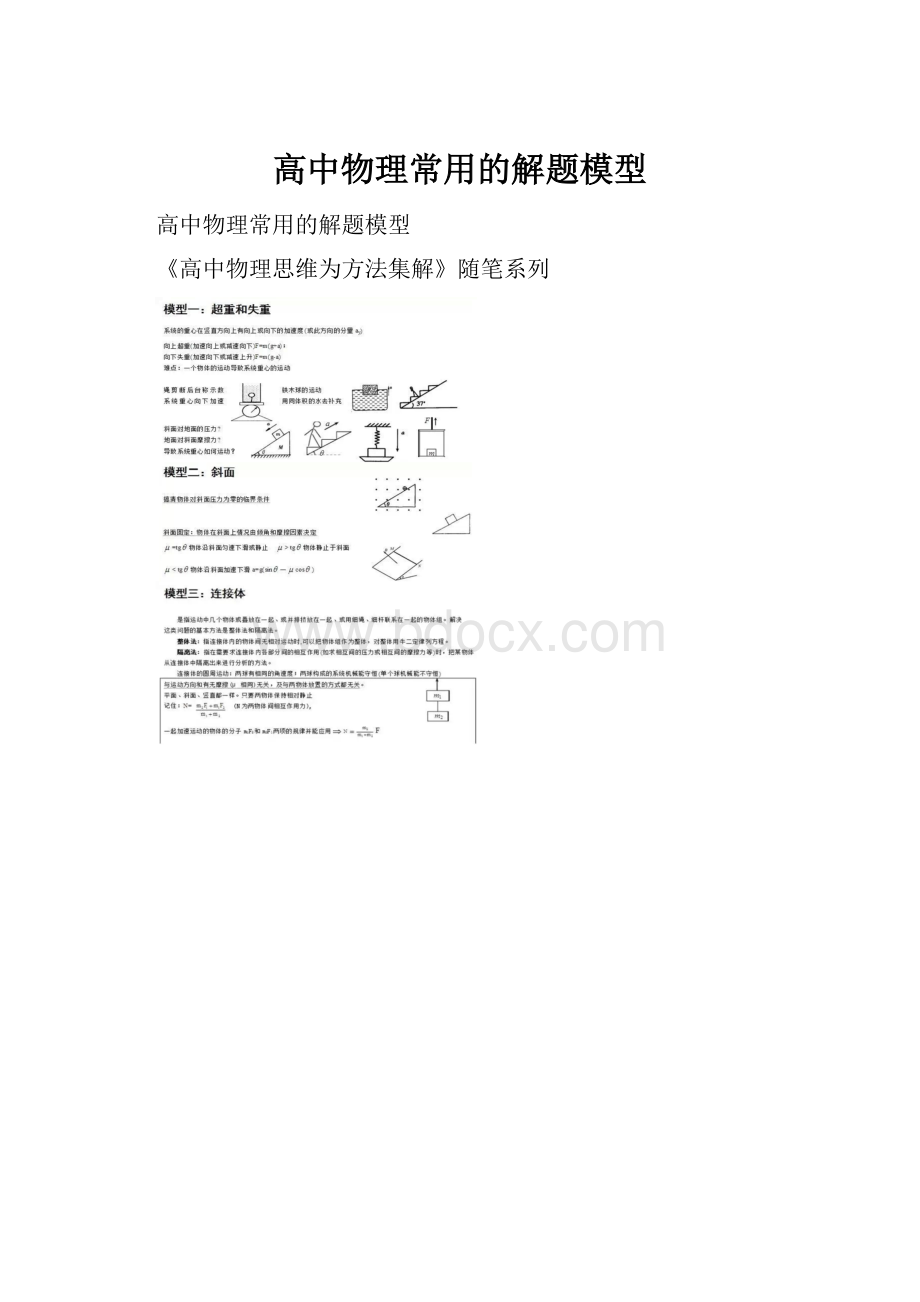 高中物理常用的解题模型.docx